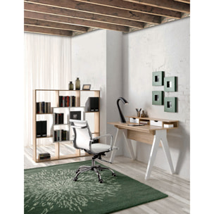 Escritorio en melamina Whitie roble y blanco 85x120x59 cm