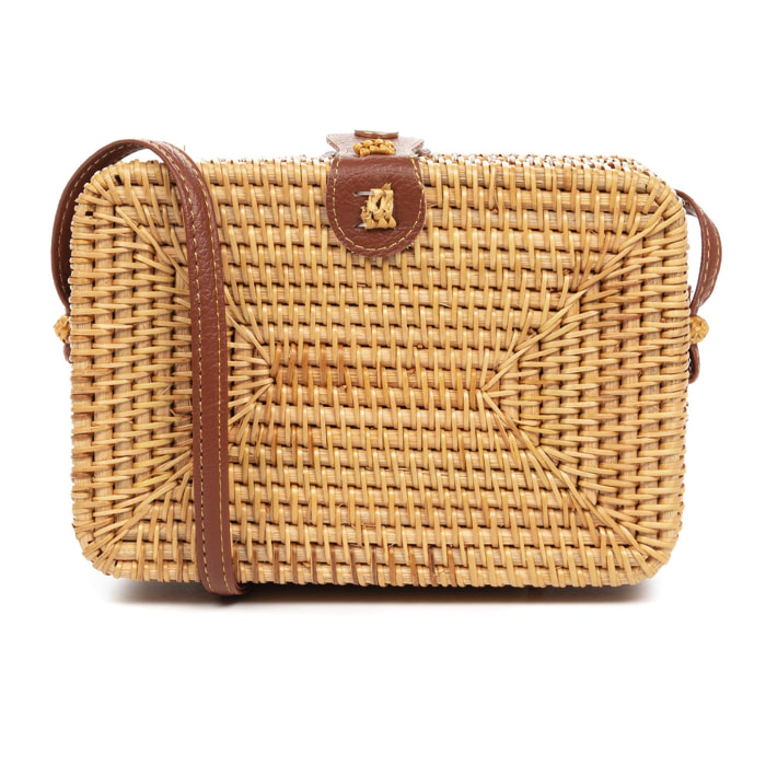 Borsa a tracolla Zaccanopoli in rattan.