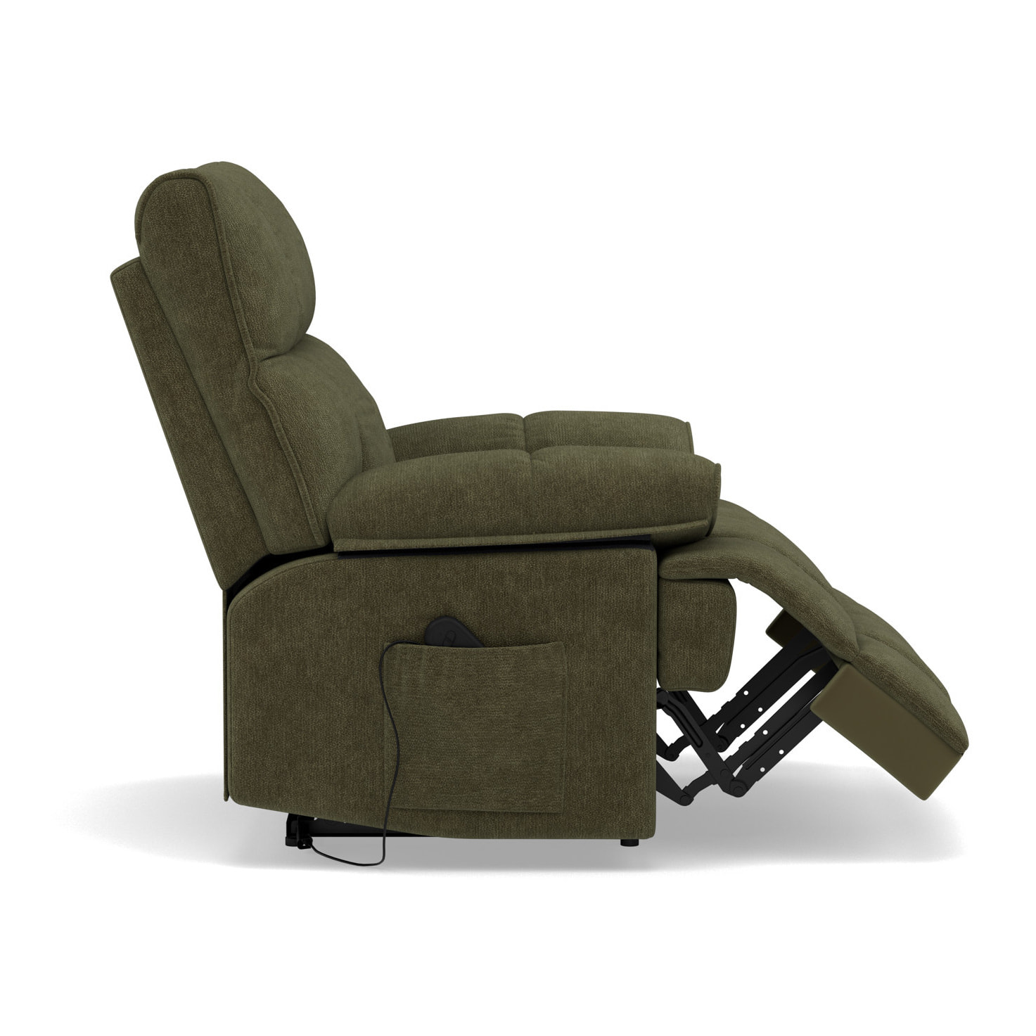 Chandler - Fauteuil relax électrique en velours texturé - Vert