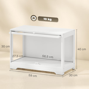 Vitrina Expositora para Colecciones, Vitrina con Puerta Abatible de Acrílico, Anti-vuelco, Armario Auxiliar para Perfumes, Figuras de Decoración, 59x30x40 cm, Blanco