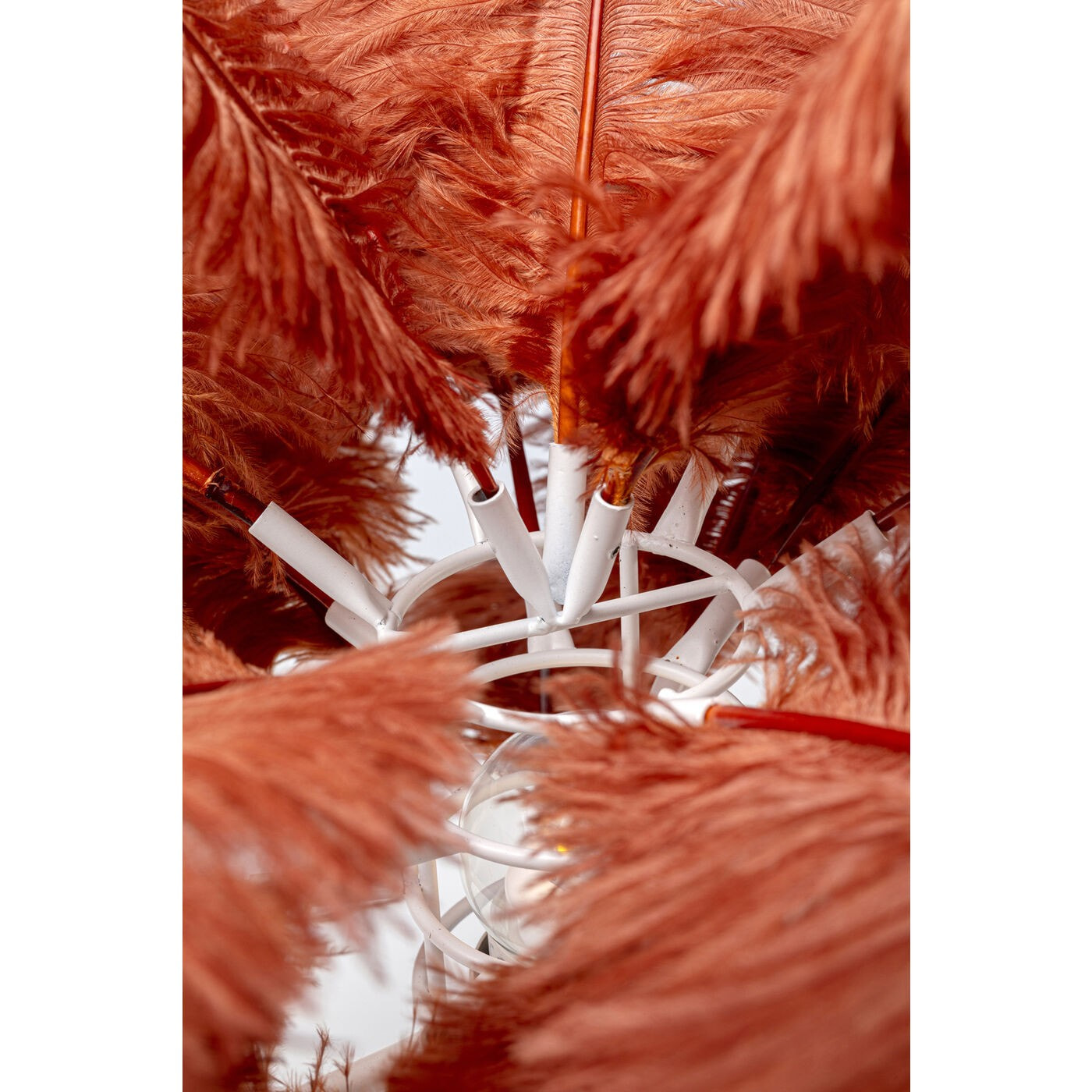 Lampe plumes rouges Kare Design