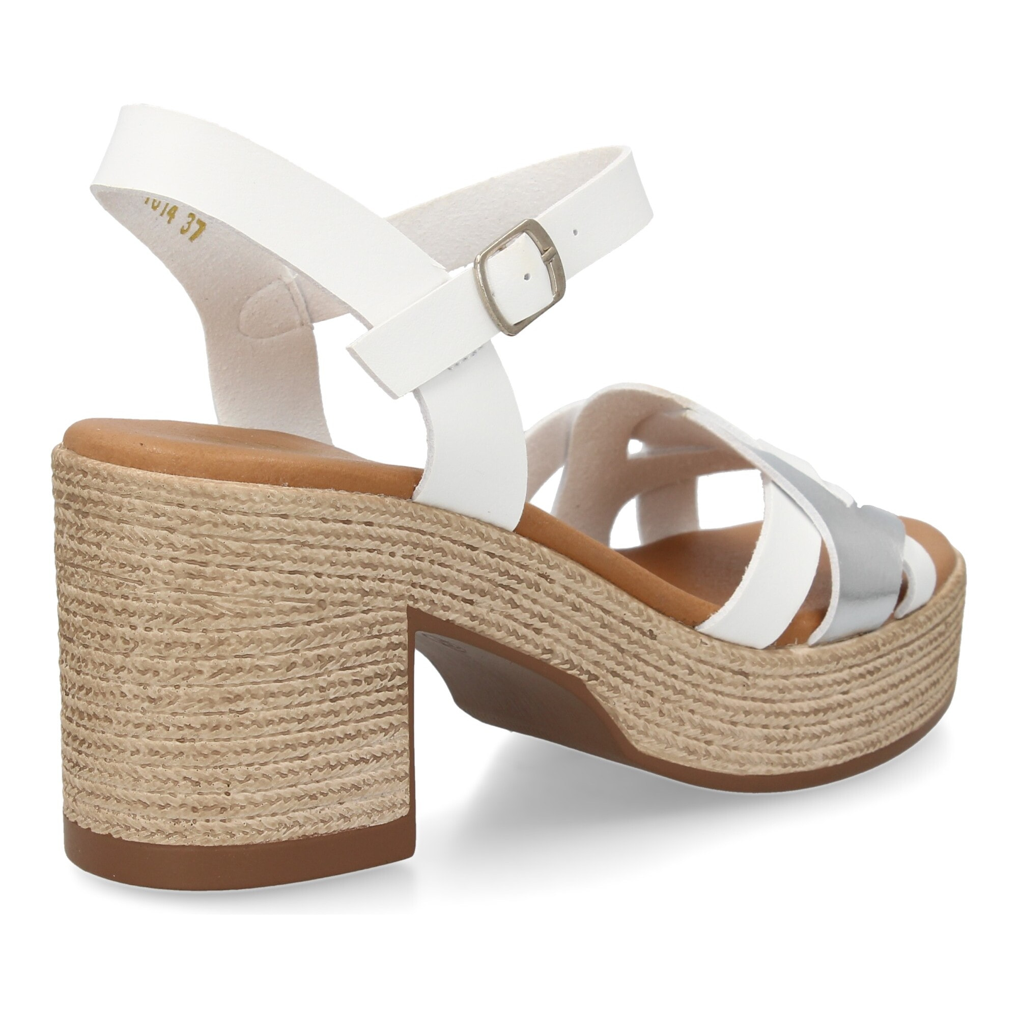 Sandalia de tacon para mujer diseño moderno elegante y comodo con tiras cruzadas en la pala