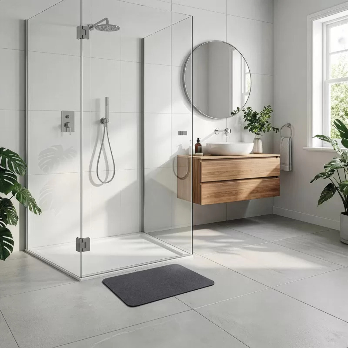 TAPIS DE BAIN DIATOMITE GRIS FONCE 60X39CM SPIRELLA
