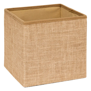 Pouf de rangement "Mix 'n' Modul" en toile de jute 31x31cm