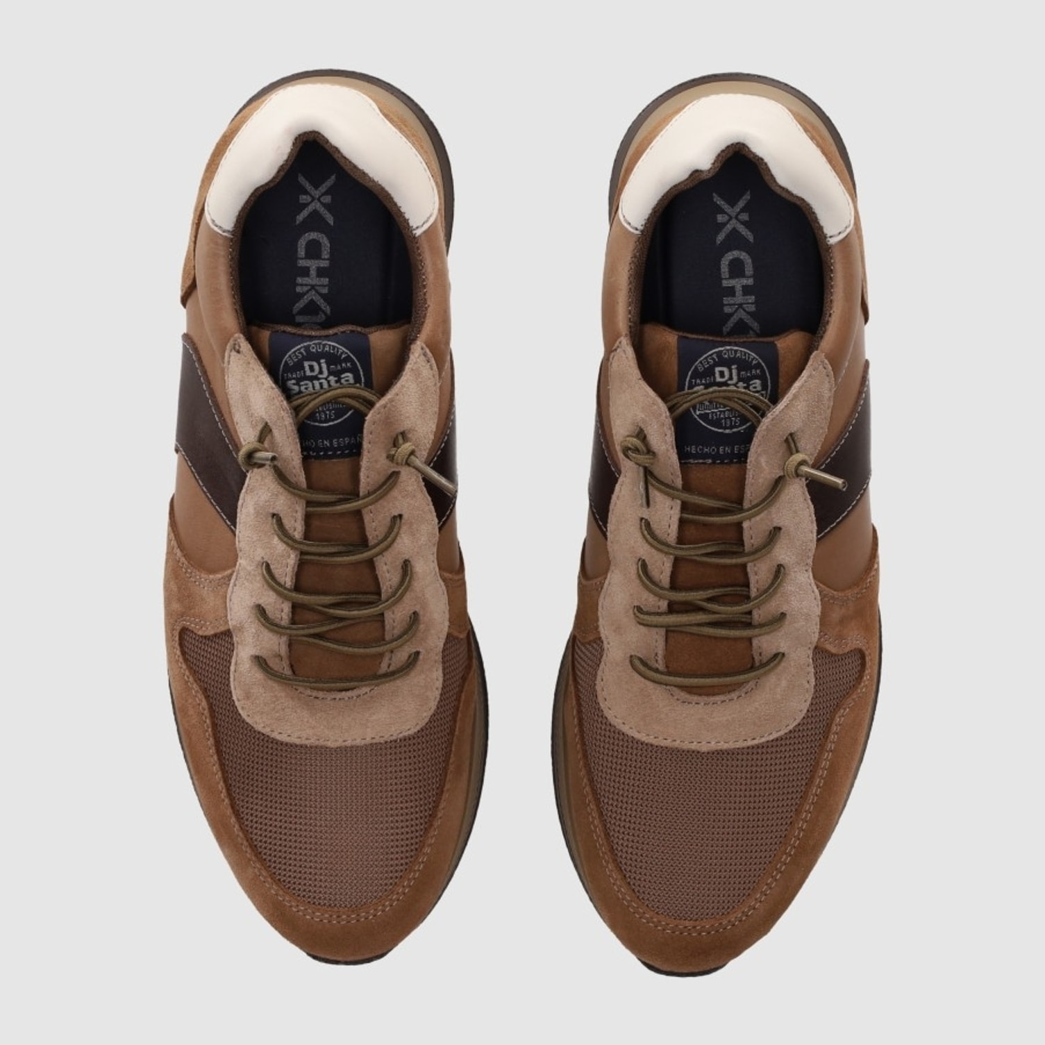 Deportivos de Piel - Taupe - Tacón: Bajo