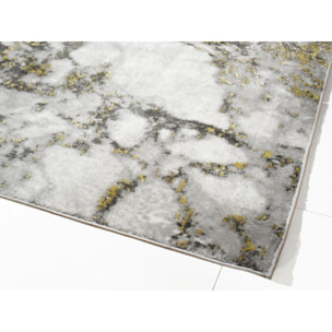 Marble - tapis de salon en laine artificielle effet marbre et touche de doré