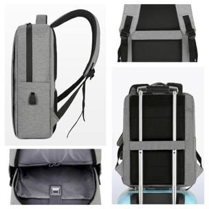 DAM Mochila para Laptop con interfaz de carga USB. 29x12x41 Cm. Color: Azul