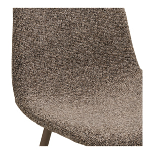 Set 2 sedie da pranzo Stockholm in poliestere marrone chiaro con gambe in metallo 44x54x88 cm