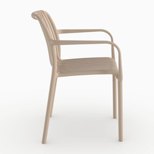 Lot de 2 chaises de jardin empilables en plastique beige - Ivy