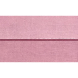 INTRECCI Completo Lenzuola Letto in Cotone Bicolore, Set Biancheria Letto 1 Piazza e Mezza Lenzuolo con Angoli + Lenzuolo Sopra + 1 Federa Zephyr Rosa