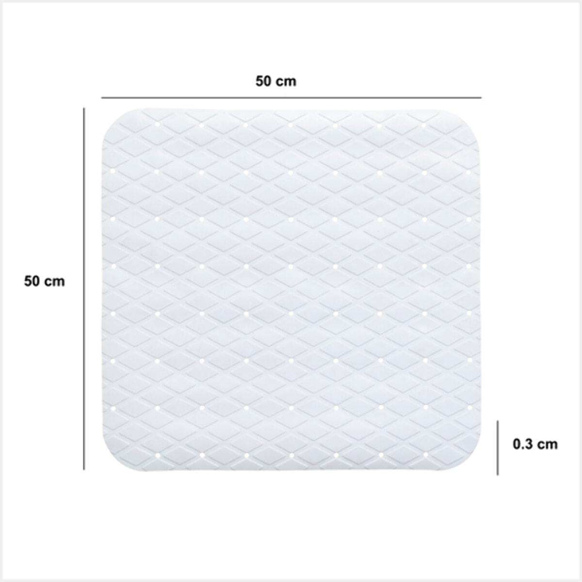 Fond de douche antidérapant en plastique 50x50cm