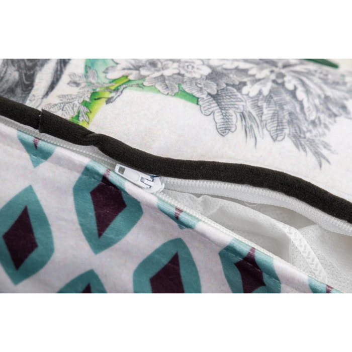 Cojin Velvet Flores Geometrico 45x13x45 Cm