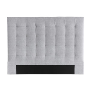 Tête de lit capitonnée en tissu gris L140 cm HALCIONA