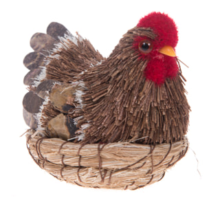 Gallina. Altezza 9,5 Cm - Pezzi 4 - 8X9,5X6,5cm - Colore: Altro - Bianchi Dino - Soggetti Pasquali, Conigli, Galline, Pecore Ecc