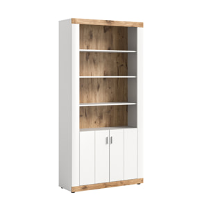 Coventry - étagère - blanc et bois - 101x204 cm - Bois / Blanc