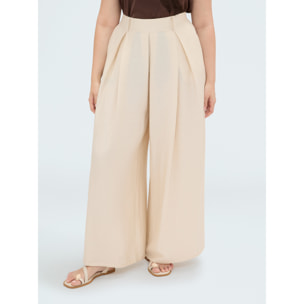 Fiorella Rubino - Pantalones palazzo con pinzas - Beige