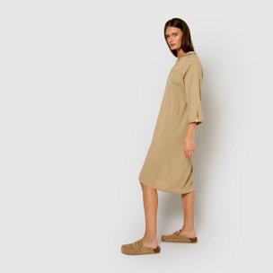 Vestido midi algodón lino cuerda