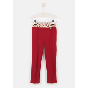 Leggings de Mujer con Cintura de Estampado Animal en Rojo