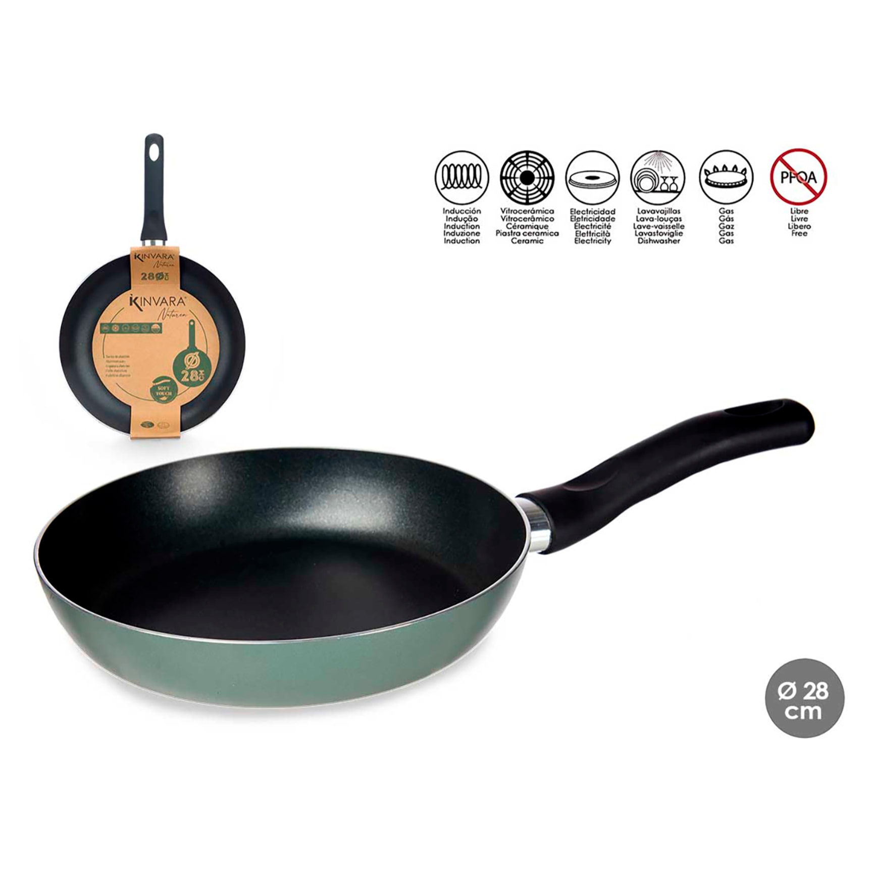 PADELLA IN ALLUMINIO PRESSATO 28CM VERDE