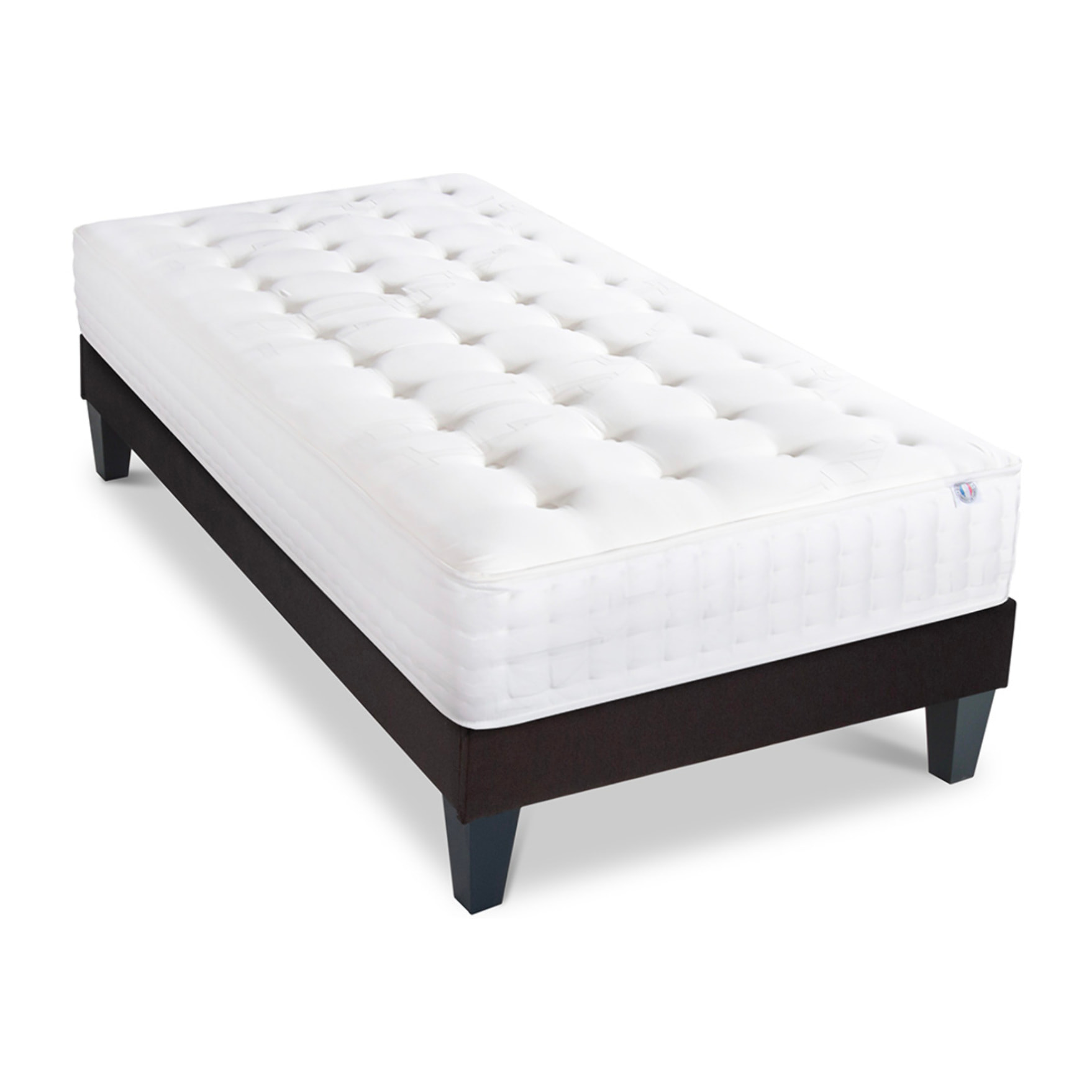 Ensemble Matelas Vendôme & Sommier KIT15, 25 cm, Mémoire de Forme et Mousse Supersoft, Technologie tri-Lattes, Soutien ferme