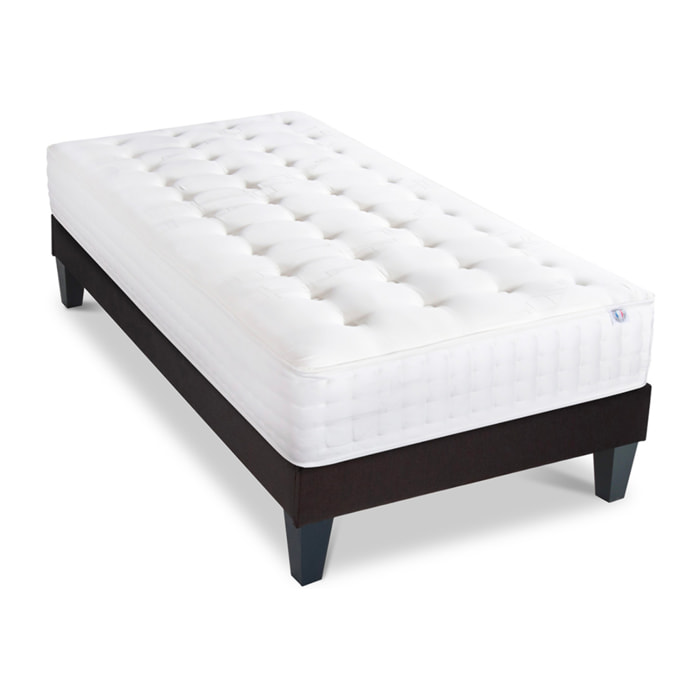 Ensemble Matelas Vendôme & Sommier KIT15, 25 cm, Mémoire de Forme et Mousse Supersoft, Technologie tri-Lattes, Soutien ferme