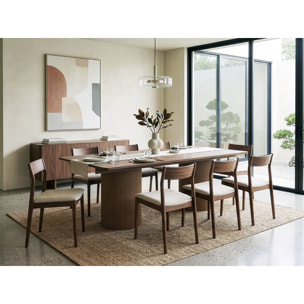 Table à manger ovale en bois "Zénith" - 180 cm - 8 places - Marron