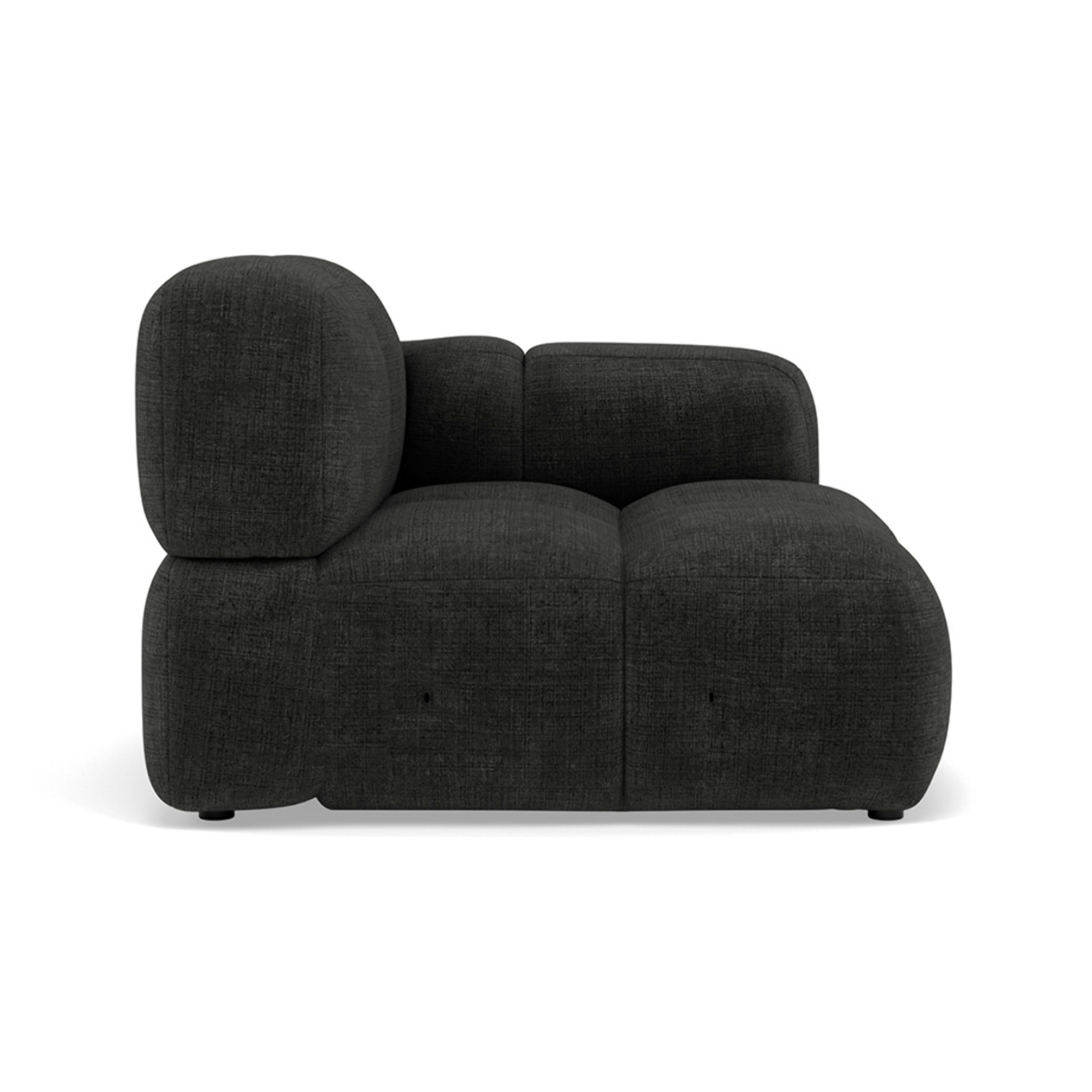 Grace - module d'assise droit en velours texturé - Gris Anthracite