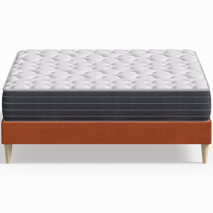 Pack lit en velours + Matelas mémoire de forme - DINA & MEMO HR