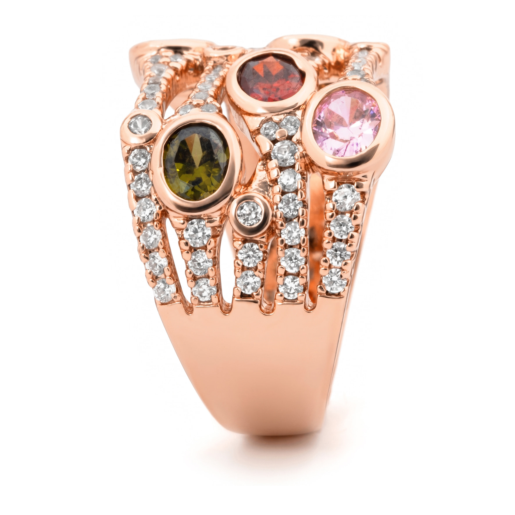 Anillo Doncu acabado oro rosa 18k