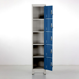 Armadietto metallico 5 ante blu