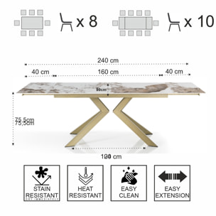 Tomasucci table extensible TIPS EVOLUTION - MARBRE / GRIS Multicolore