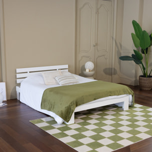 Lit en bois avec tête de lit 140x200cm blanc FINN