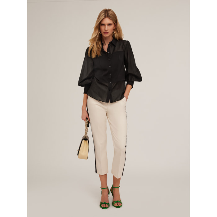 Motivi - Camicia con inserto a corpino - Nero