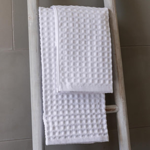 INTRECCI HOME Set Bagno Asciugamani Viso+Ospite, in Puro Cotone 300 g, Leggerezza e Praticità, con Lavorazione Nido d’Ape, Ideale per Asciugatura Rapida