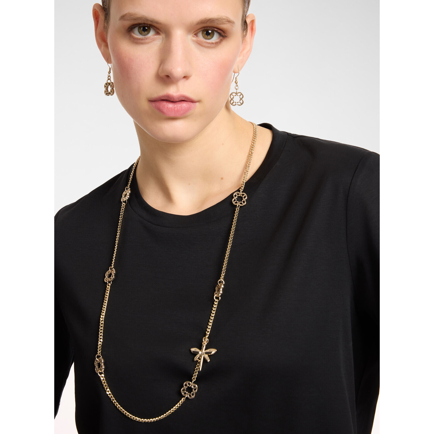 Elena Mirò - camiseta con collar - Negro