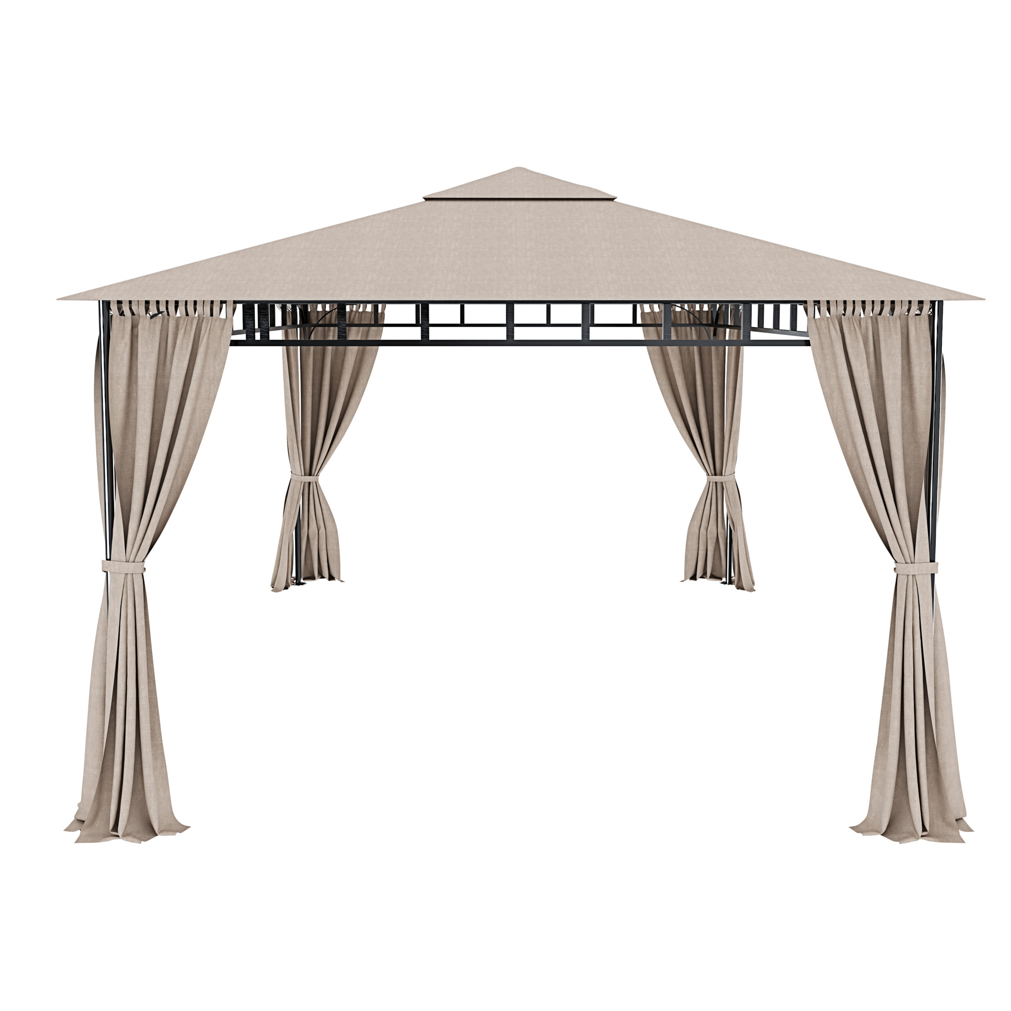 Gazebo Da Giardino 3 x 4 M Con Tende Laterali Richiudibili Struttura In Acciaio Robusto Copertura 180 g/m² Con 4 Teli Laterali Esterno Giardino P