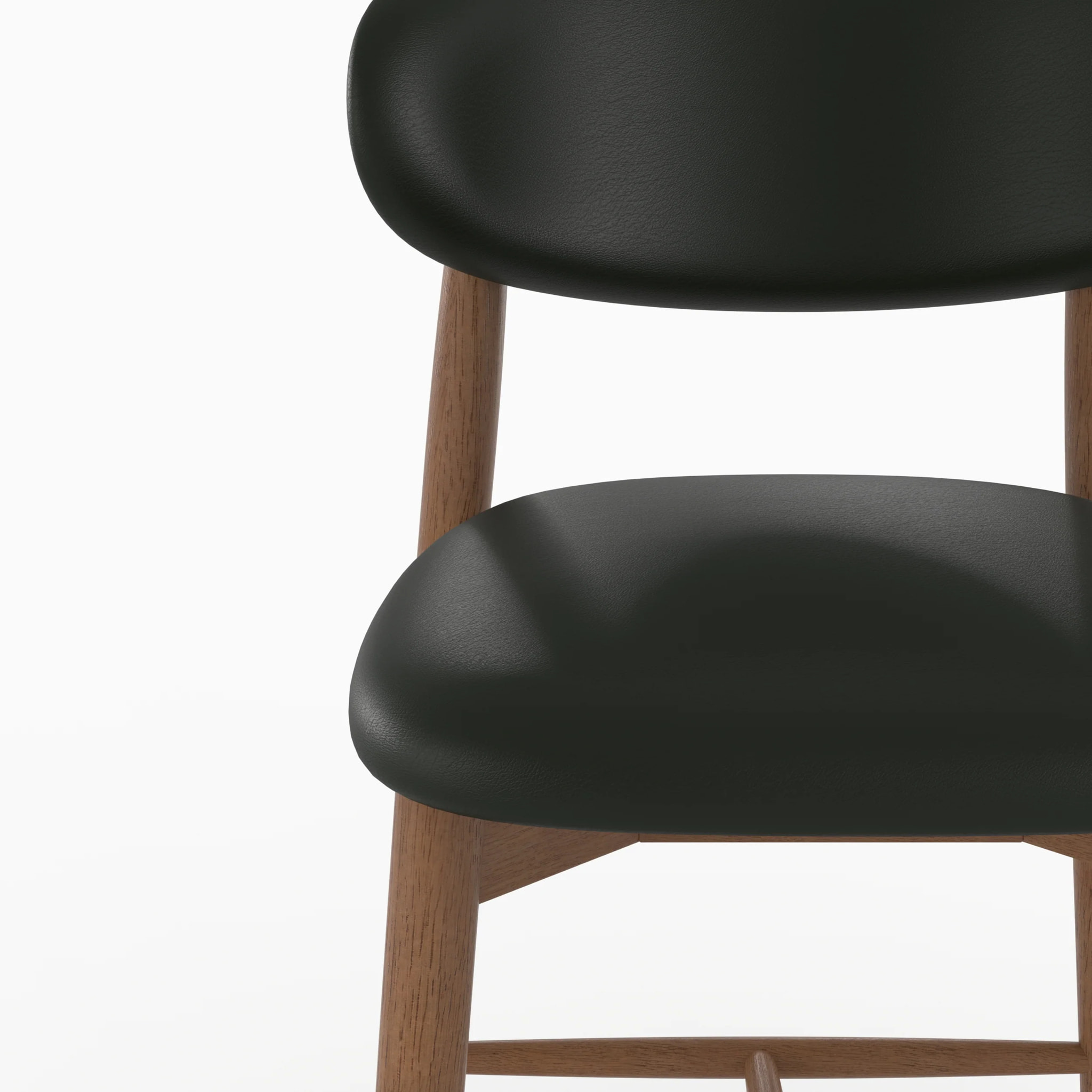 Lot de 2 chaises pour ilot central 64,5 cm en cuir synthétique noir - Yuna