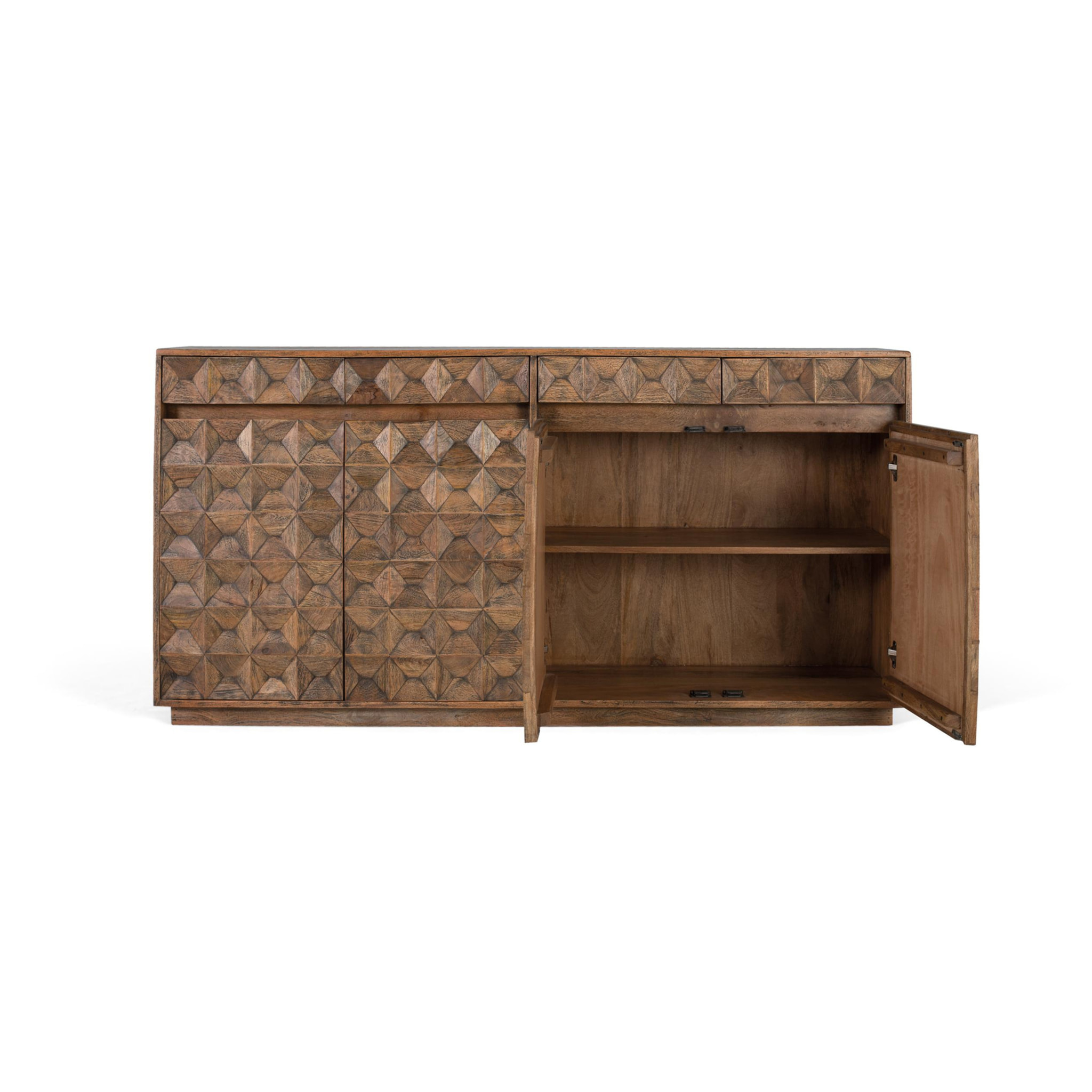 Aparador de Madera de Mango Reciclada Estilo Rústico Moderno