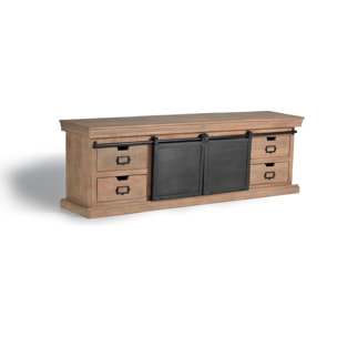 Mueble tv - madera y metal - 55x170x40cm
