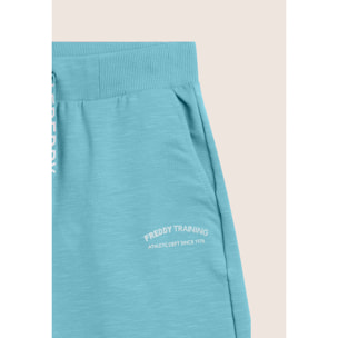 Pantaloni Corti con Spacchi Laterali in Tessuto Fiammato
