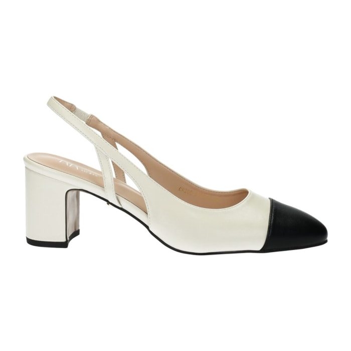 Décolleté sling back Donna Tata Italia Nero
