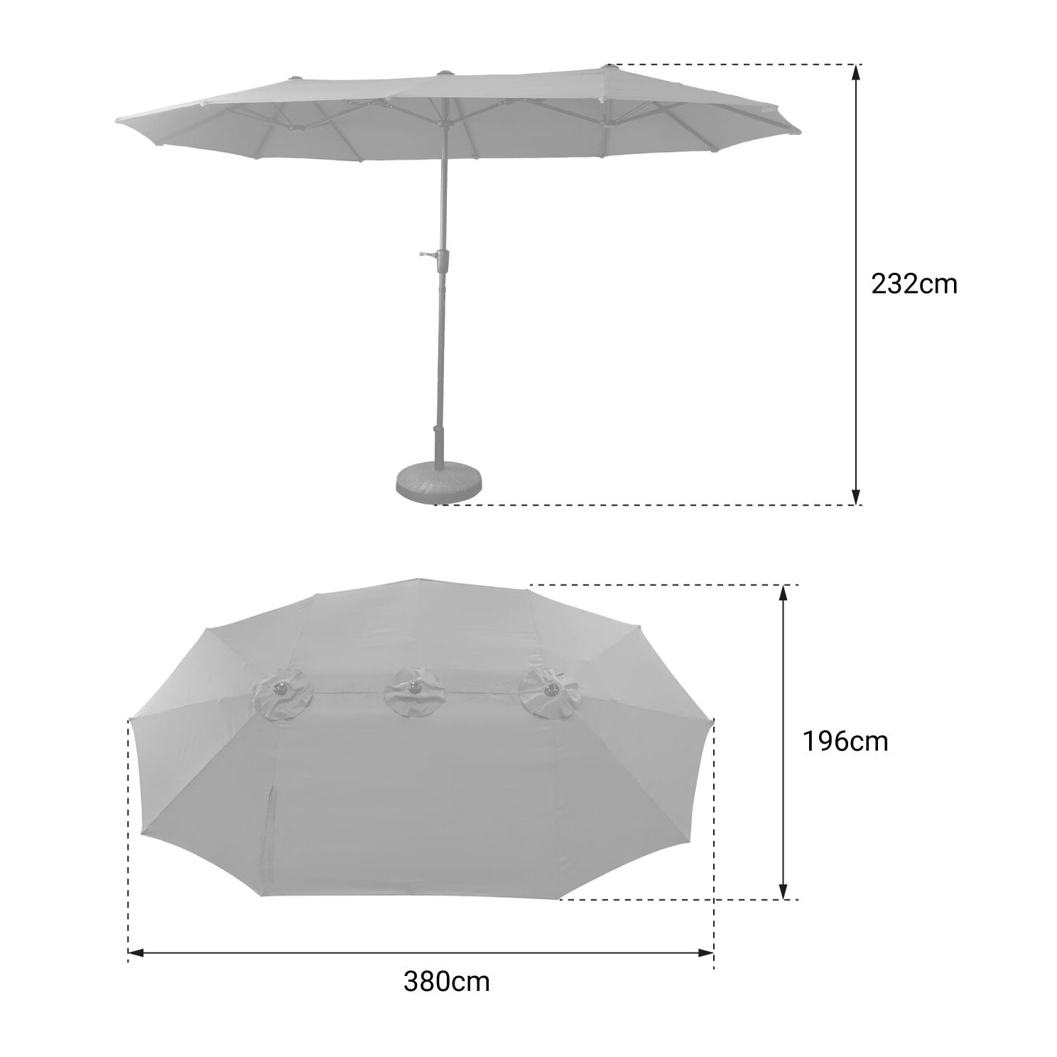 Parasol double LINAI ovale -