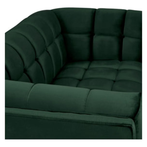 Canapé 2 places en velours vert foncé - Mona