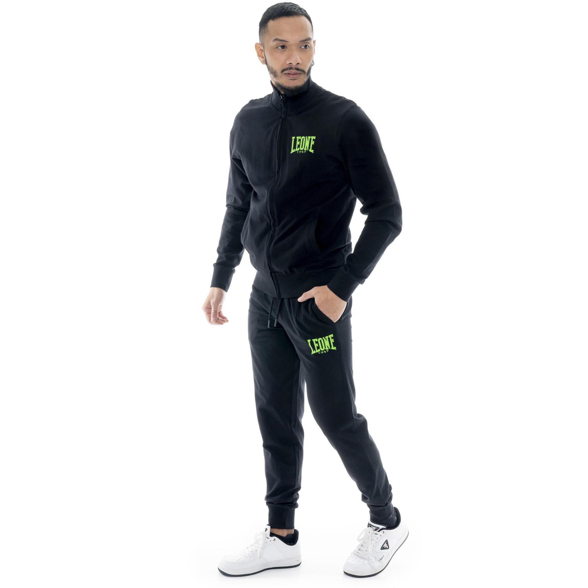 Chándal de hombre Leone HJ de algodón no perchado con cuello y cremallera