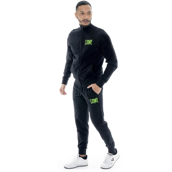 Chándal de hombre Leone HJ de algodón no perchado con cuello y cremallera