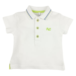 POLO PIQUET BIANCA, BLUETTE E VERDE ACIDO.