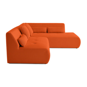 Onyx - canapé modulable d'angle droit 5 places - en tissu mailles 3D - Orange