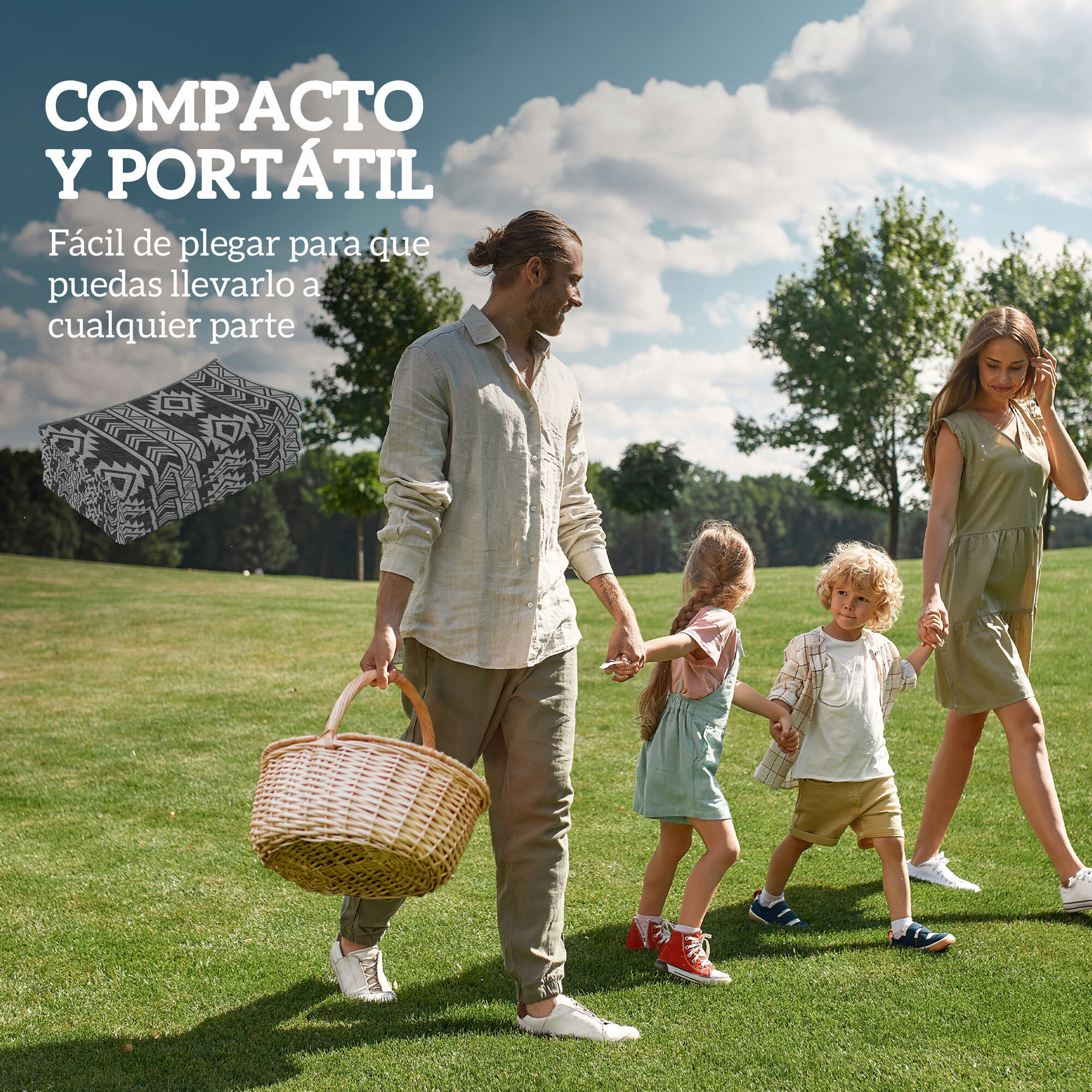 Alfombra de Exterior, 182x274 cm, Alfombra Reversible con Patrón Geométrico, Impermeable, Anti-UV, para Terraza, Balcón, Patio, Camping, Viajes en Autocaravana, Negro y Gris Claro