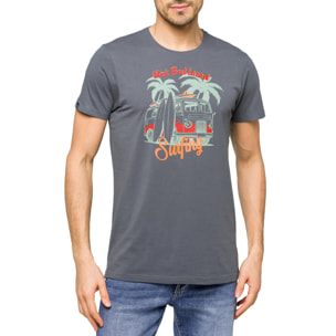 T-shirt in cotone 150 gr Hot Buttered Magnetic Grigio.