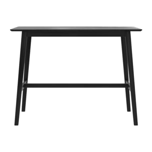 Table de bar rectangulaire 4 personnes en bois noir 120 cm - Buvette